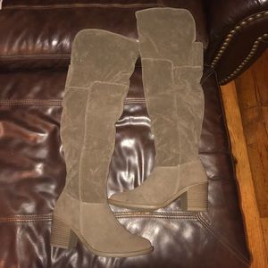 Brown Suede Over-the-Knee Boots