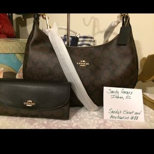 NWT Coach Medium Harley Set. Brown and black