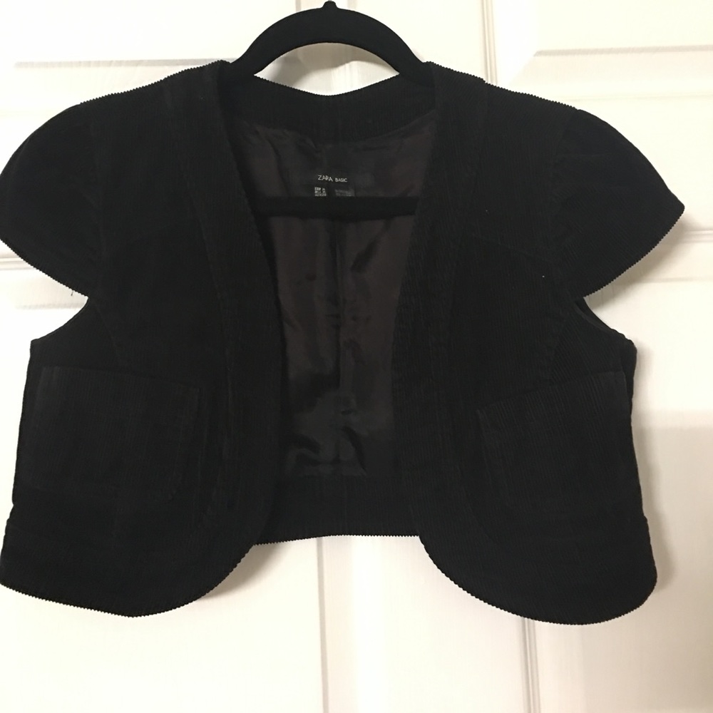 Zara black short jacket size M 100% cotton