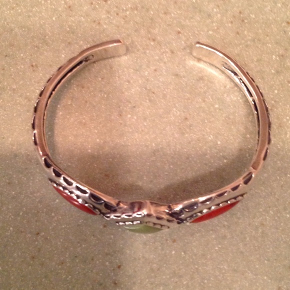 🤑VINTAGE HEAVY SS GEMSTONE BRACELET🤑 - Picture 3 of 5