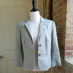 Light Gray Cotton/Spandex LOFT Blazer, 6