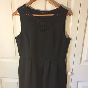 Black Sleeveless Dress with Square Eyelets Black Sleeveless Dress with Square Eyelets