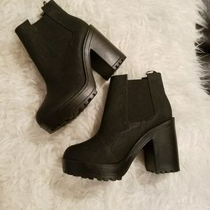 H&m black platform booties