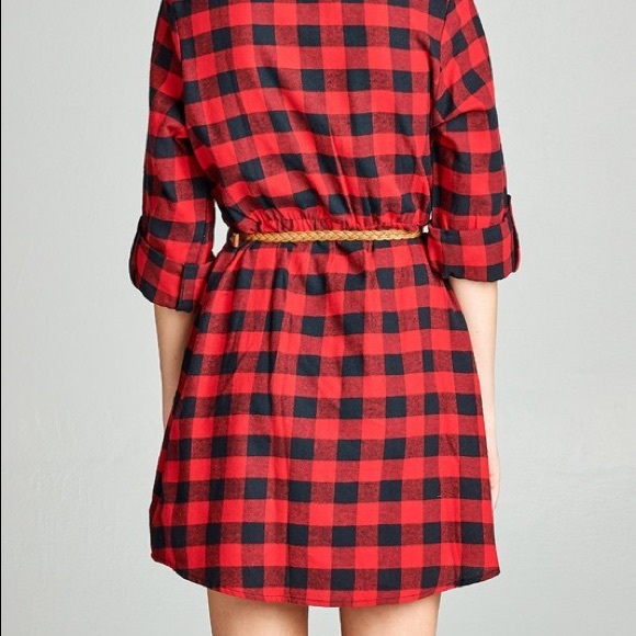 ❤️LAST 1❤️Plaid red dress - Picture 2 of 4