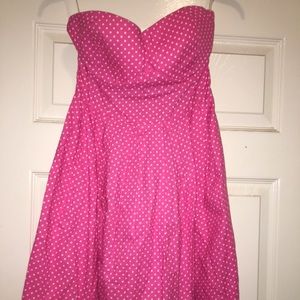 Pink cotton polka dot dress