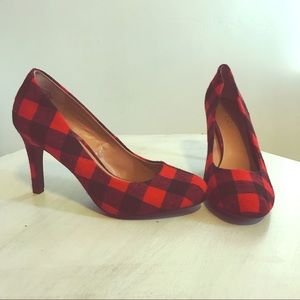 Kelly & Katie red checkered 4-inch heels Kelly & Katie red checkered 4-inch heels
