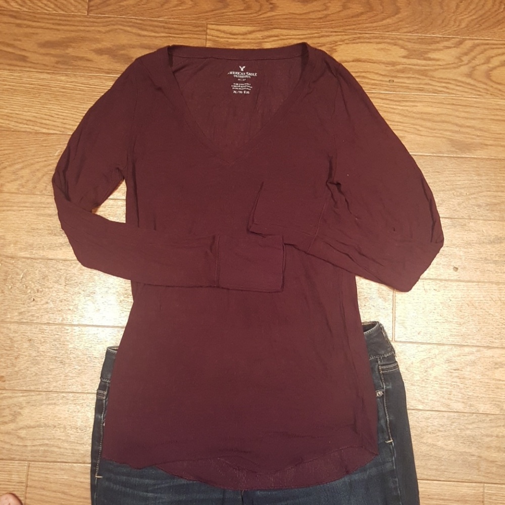 American Eagle Plum Long Sleeved Top