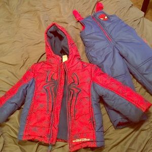 Marvel Spiderman snow suit with matching coat