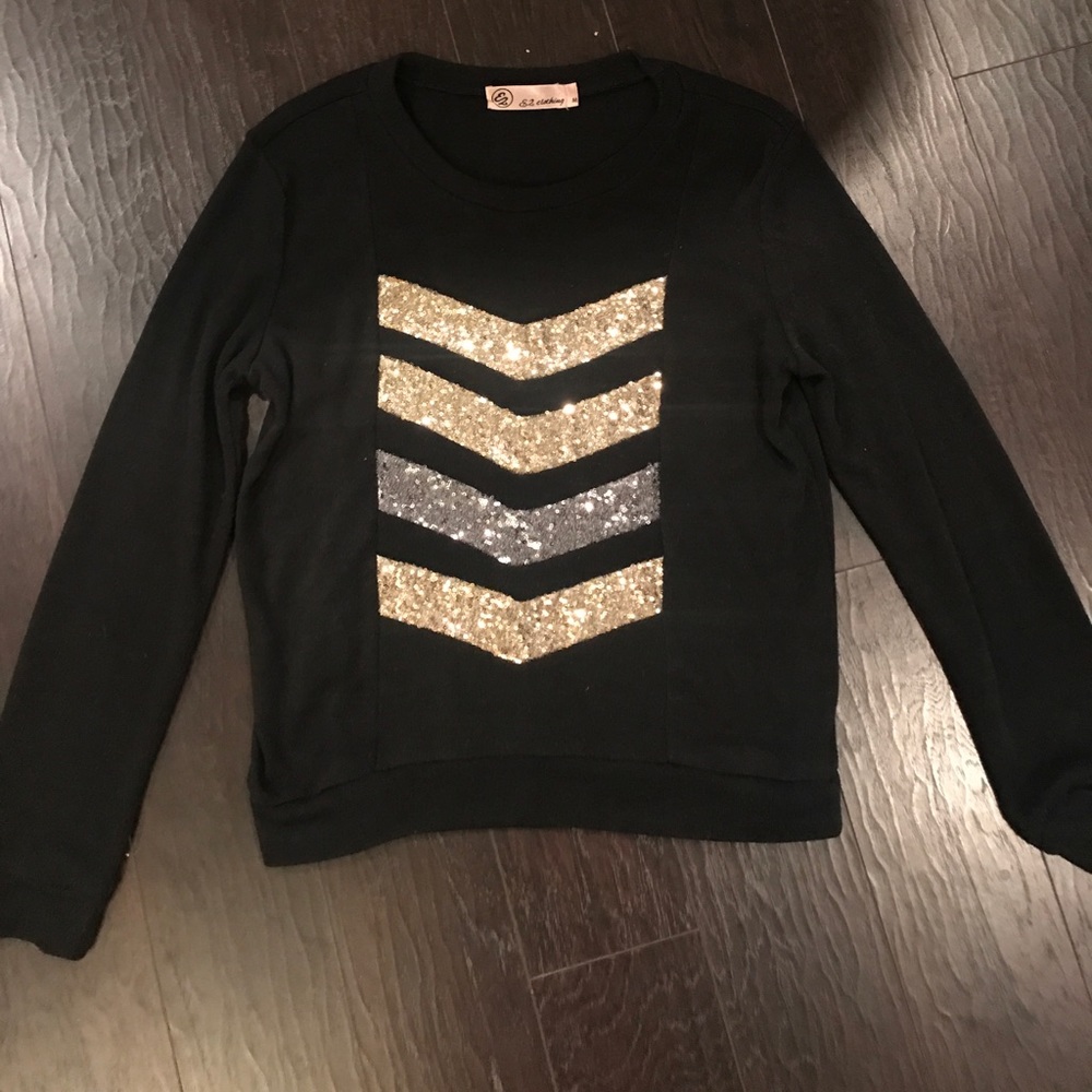 Fun gold and silver sequin chevron sweater