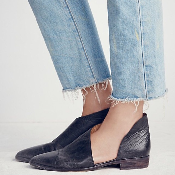 Distressed Leather BOOTIE Royale Flat Brown Black - Picture 3 of 6