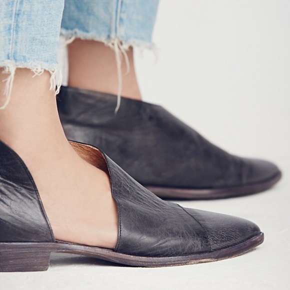 Distressed Leather BOOTIE Royale Flat Brown Black - Picture 5 of 6