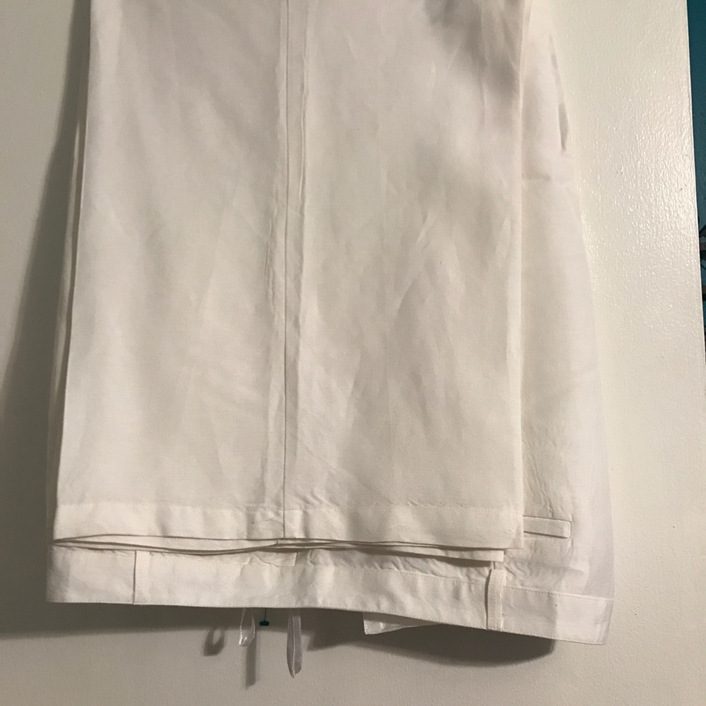 White linen pants