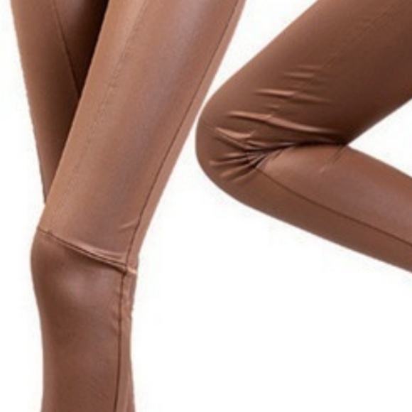 Alquimia Pants - JUST IN Brown faux leather leggings