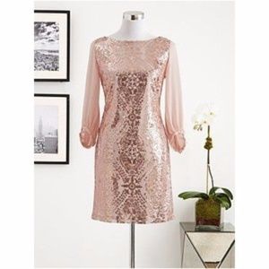 NWOT Blush Shift Sequin Dress
