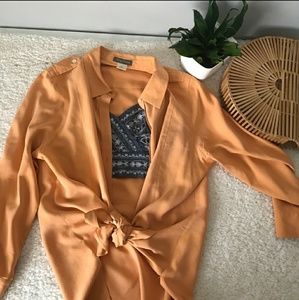 Womens long sleeve button up blouse