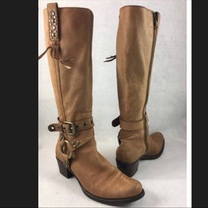 Cole Haan G-Series studded/fringed riding boots.