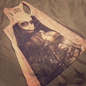 Sequin racer back tank top