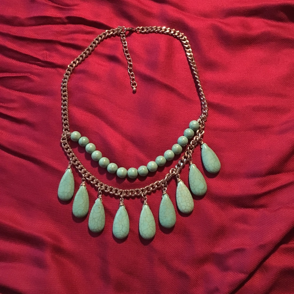 Turquoise and silver necklace