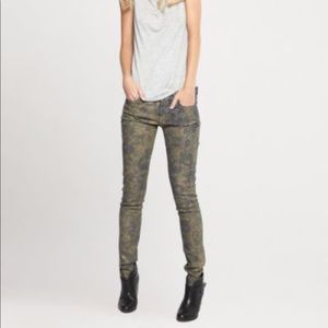 7famk Metallic Gold Floral Skinny Jeans 28 NWOT 7famk Metallic Gold Floral Skinny Jeans 28 NWOT