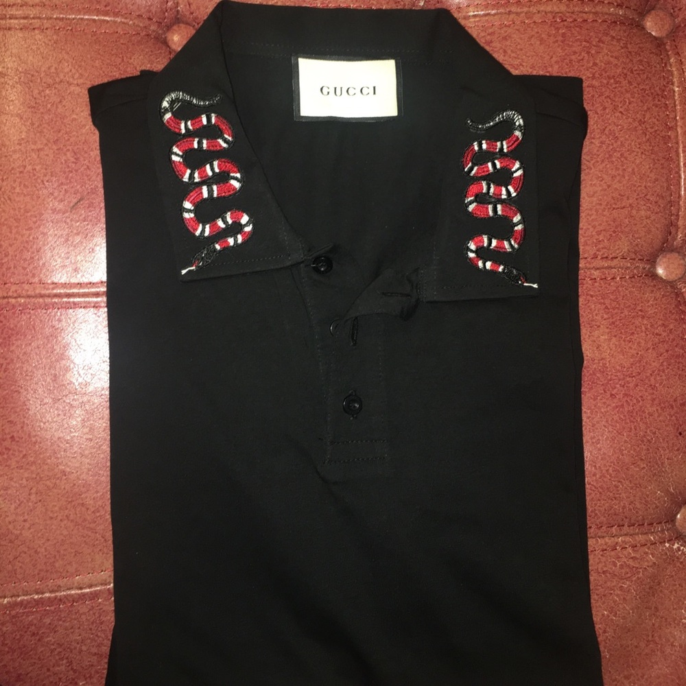 Gucci Embroidered King Snake Polo