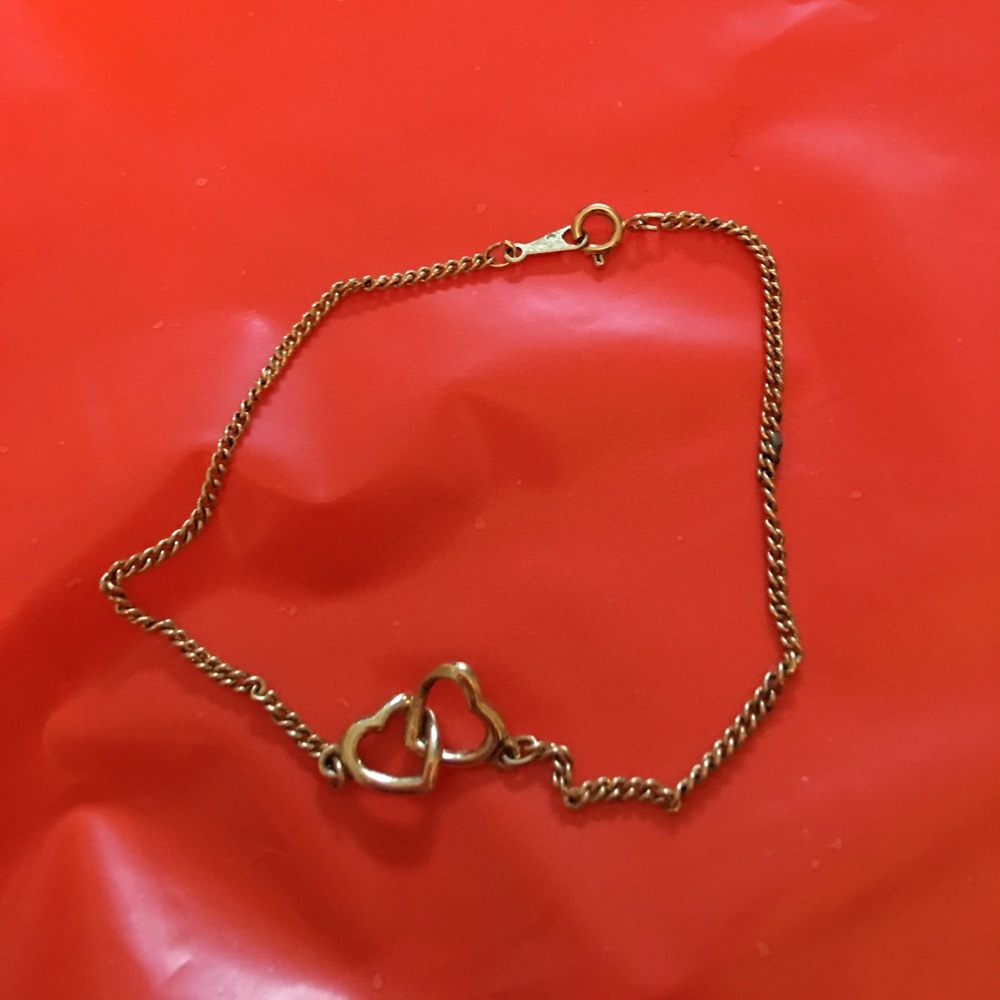 GOLD ANKLET/BRACELET INTERTWINED HEARTS❤️