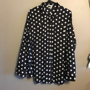Van Heusen XXL Polka Dot Long Sleeve Button Down