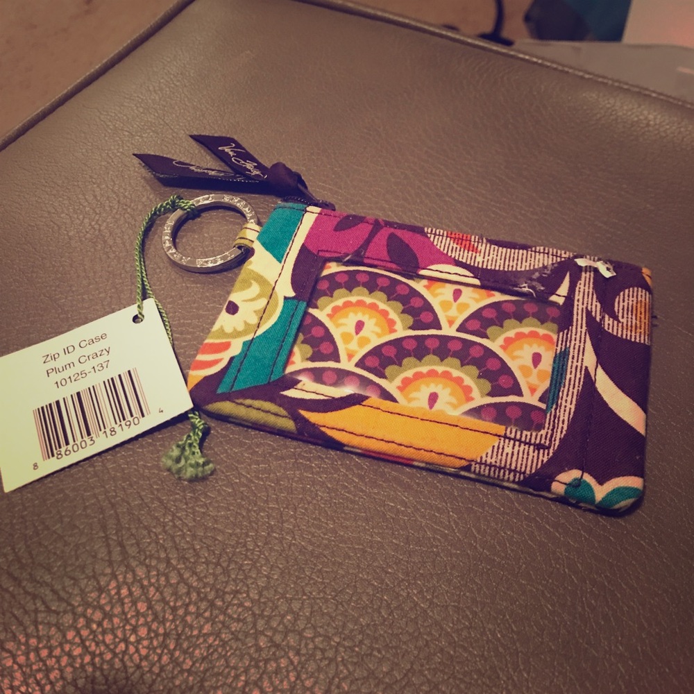 BRAND NEW Vera Bradley Zip ID Case Plum Crazy