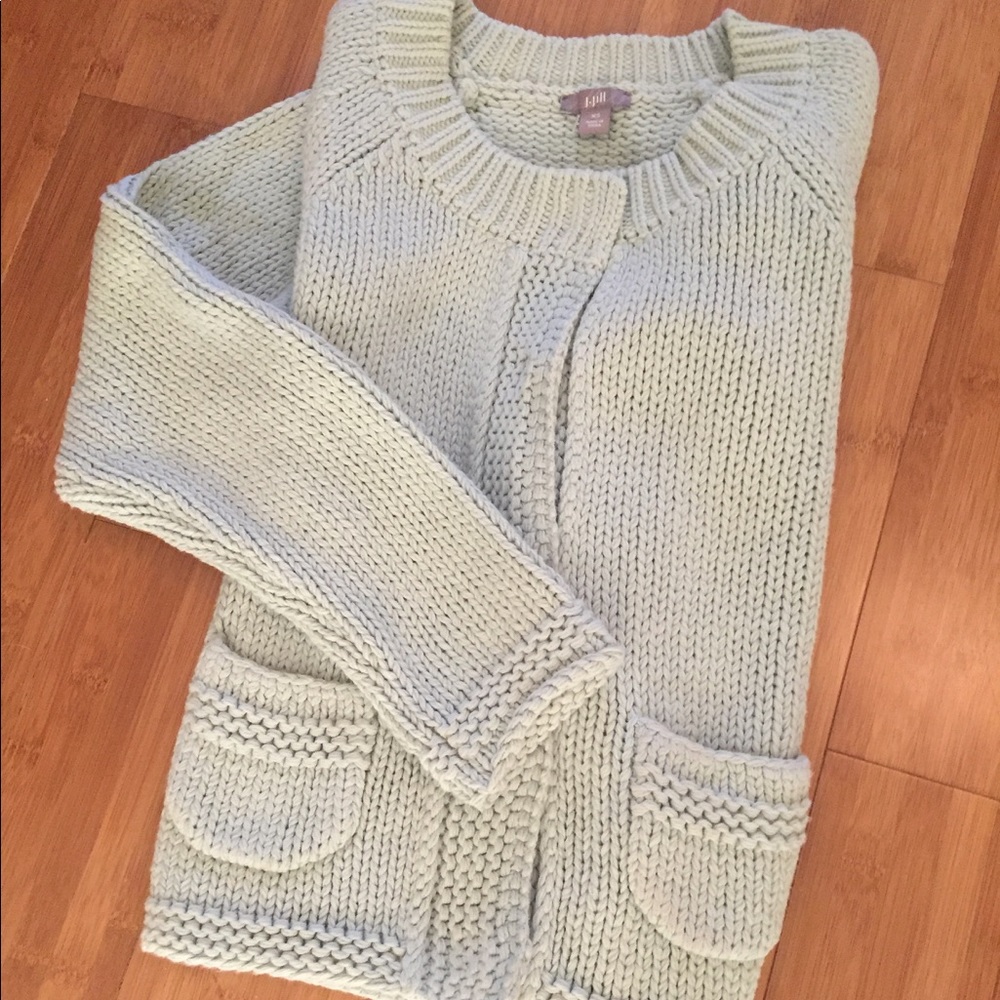 J.Jill chunky crocheted cardigan