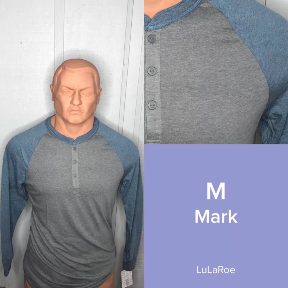 BNWT Lularoe Mark Men's Super Soft Henley Shirt M