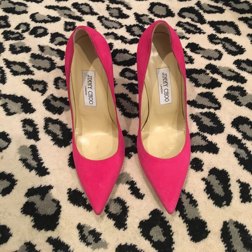 Jimmy Choo's fuchsia shade Anouk