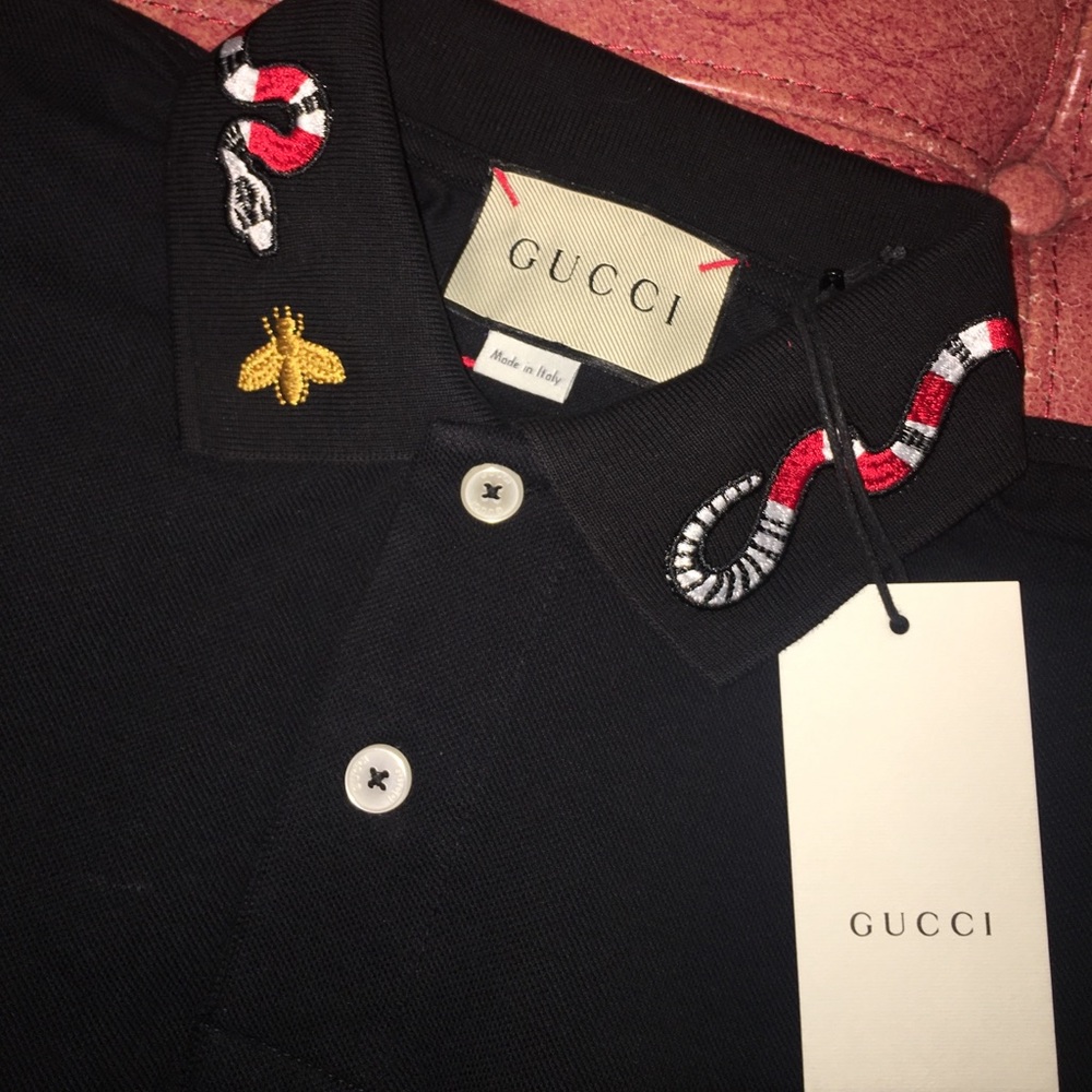 Gucci Polo Embroidered with King Snake & Bee