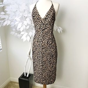 topshop leopard print midi dress