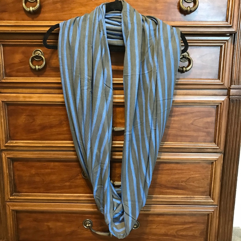 Grey & Dusty Blue Infinity Scarf