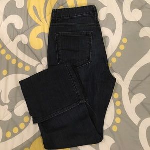 Dark wash loft bootcut jeans.