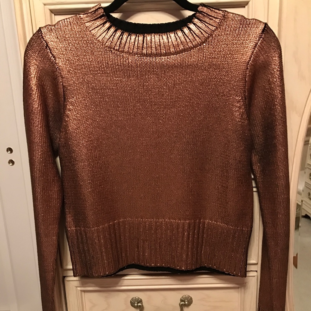 Copper metallic sweater