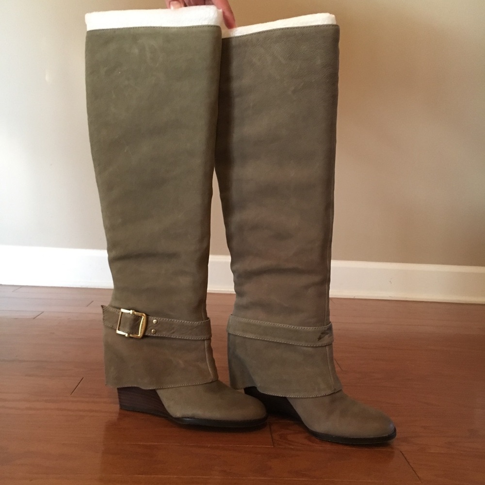 Vince Camuto Taupe Boots 8.5 - Picture 1 of 6