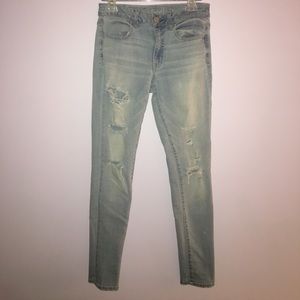 AE Distressed high rise jeggings