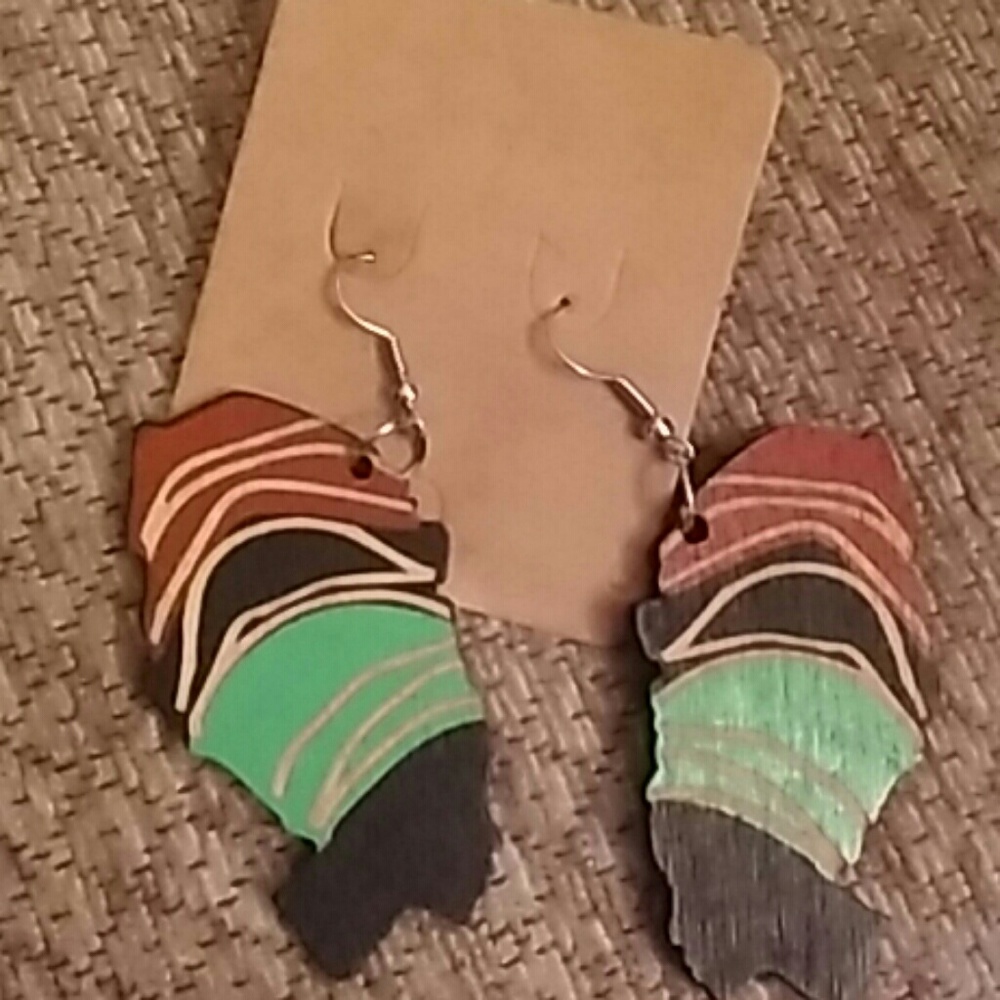 Wooden African Goddess earrings