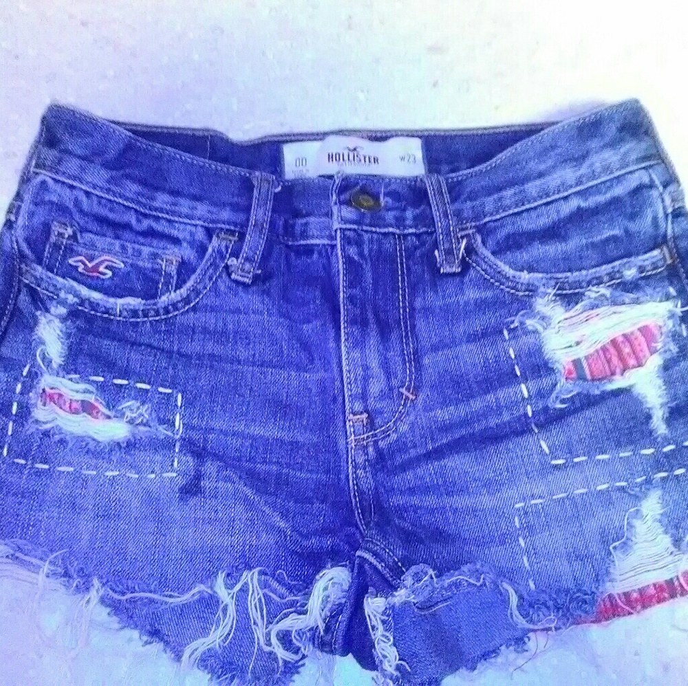 Hollister ripped jean shorts