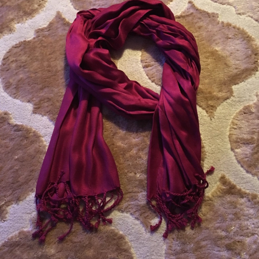 Deep red scarf
