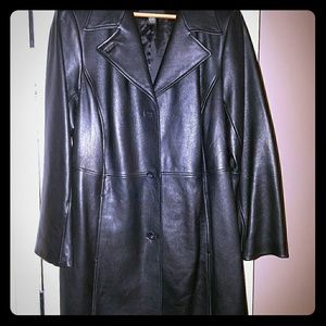 Black leather coat
