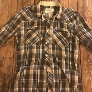 Brown Plaid Buttondown