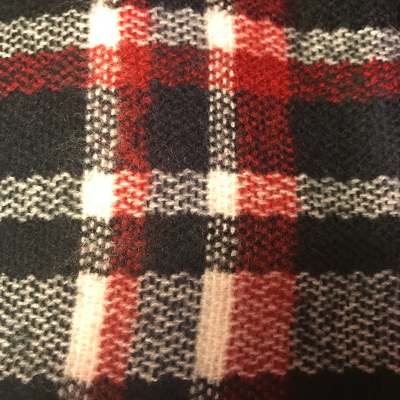 Gorgeous Plaid Knit Kimono Cardi Wrap Fringe O/S - Picture 6 of 8