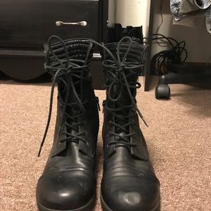 Black combat boots Black combat boots