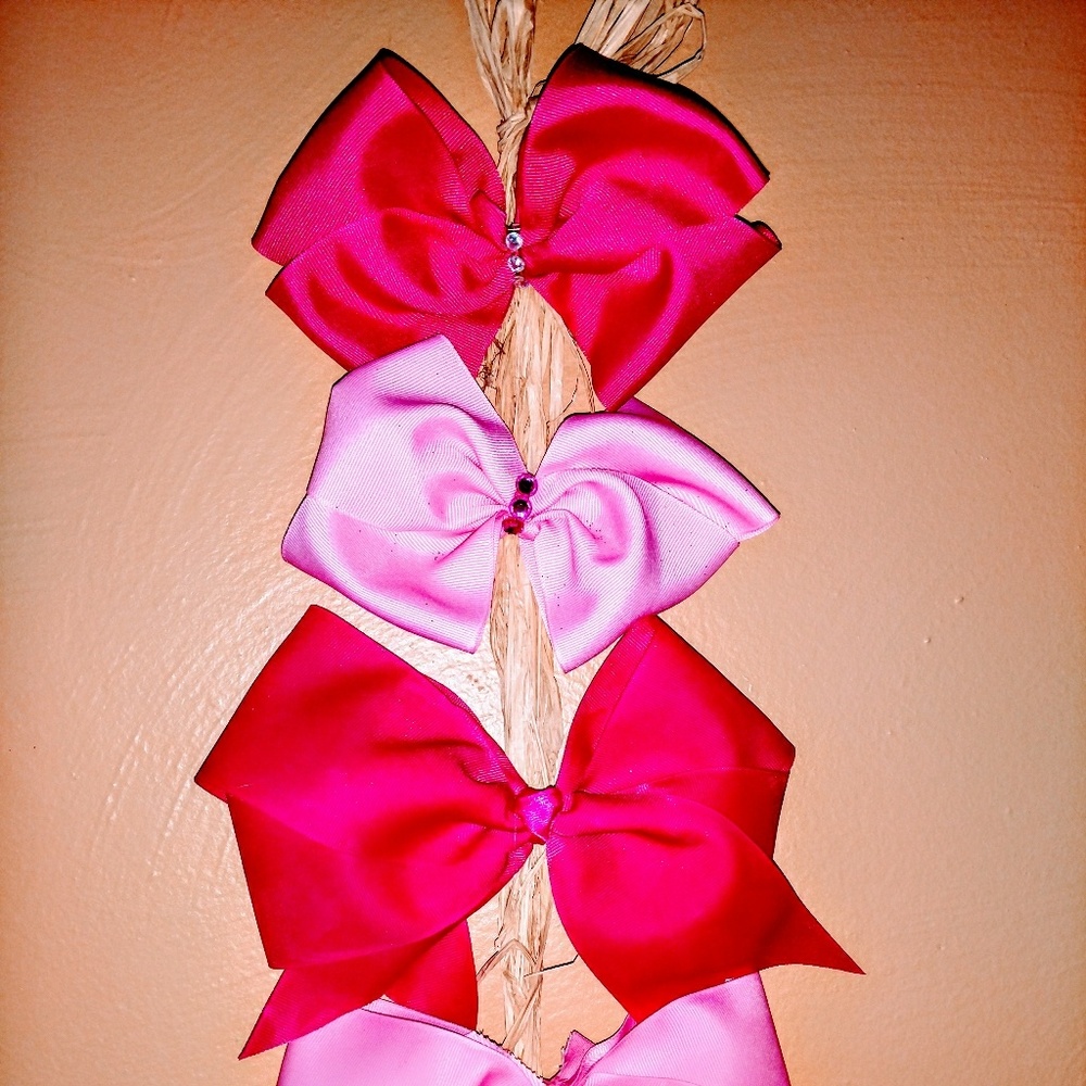 Pink custom hair bows