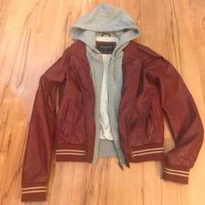 Obey Varsity Lover double zipper hoodie - red/grey