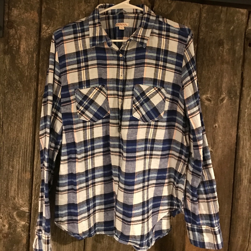 Blue plaid flannel