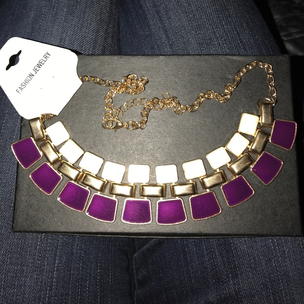 Purple and cream necklace