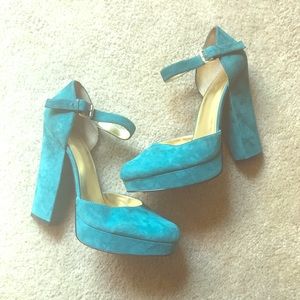 Nine West Suede Platform Pumps