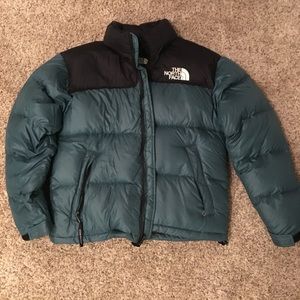 Vintage North Face Teal Puffy Down Coat - Size M